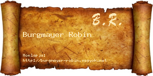 Burgmayer Robin névjegykártya
